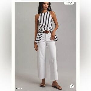 NWT PAIGE The Anessa High-Rise Crop Wide-Leg Jeans Size 25